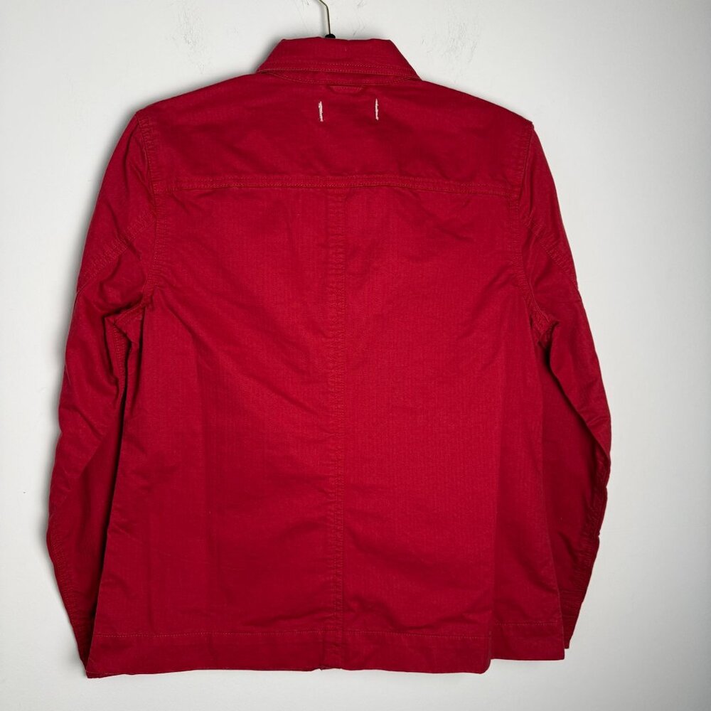 Alex Mill Womens Canvas Work Chore Jacket Red Gold Size L Utilitarian Workwear - Picture 2 of 9